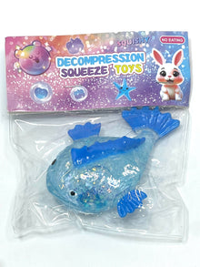 Fish Squishy with Glitter Toy