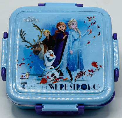 Square Steel Meal Lunch Box – Large Stainless Steel Tiffin with Mickey Mouse, Frozen & Princess Designs