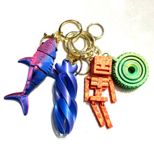 3D Printed Articulated Fidget Keychain – Shark, Twist, Robot & Gear Design