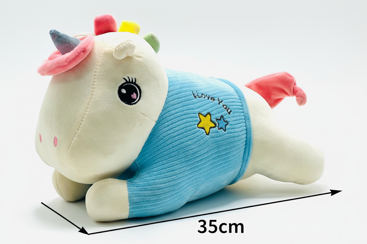 Unicorn Plush Soft Toy with I Love You T-Shirt – 35 cm Stuffed Toy for Kids