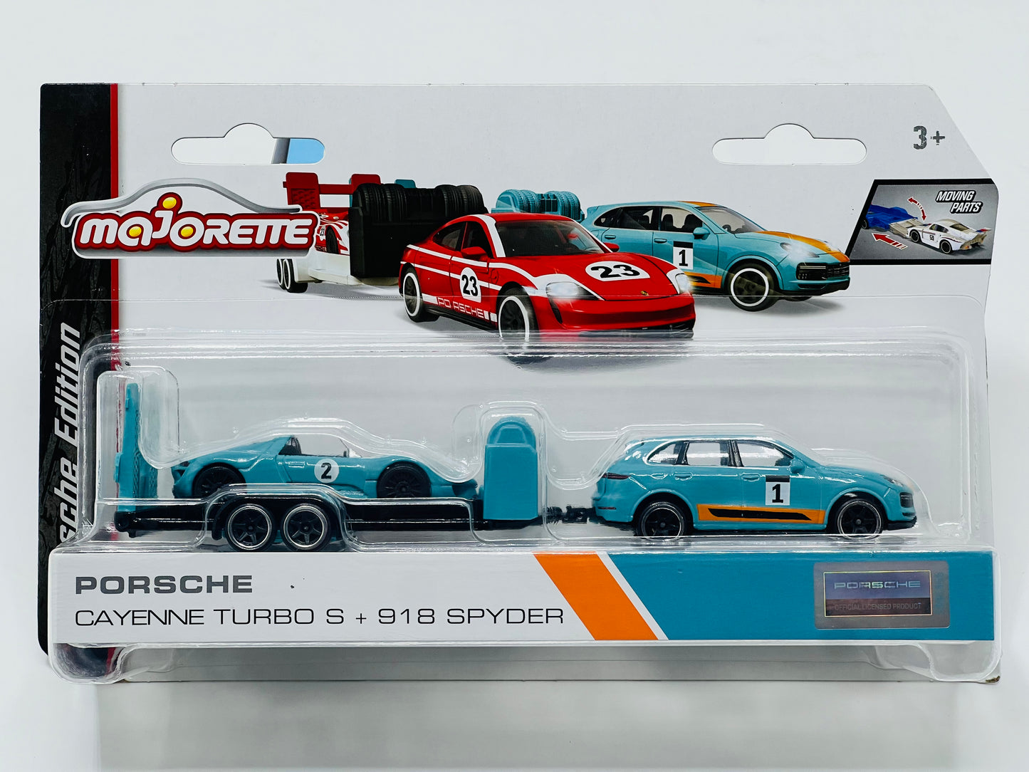 Majorette Porsche Race Trailer Assorted – Die-Cast Porsche Transport Truck & Car Set (Age 5+)