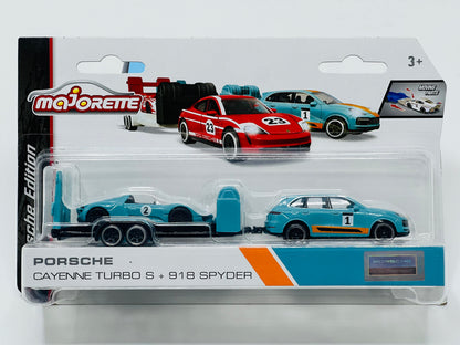 Majorette Porsche Race Trailer Assorted – Die-Cast Porsche Transport Truck & Car Set (Age 5+)