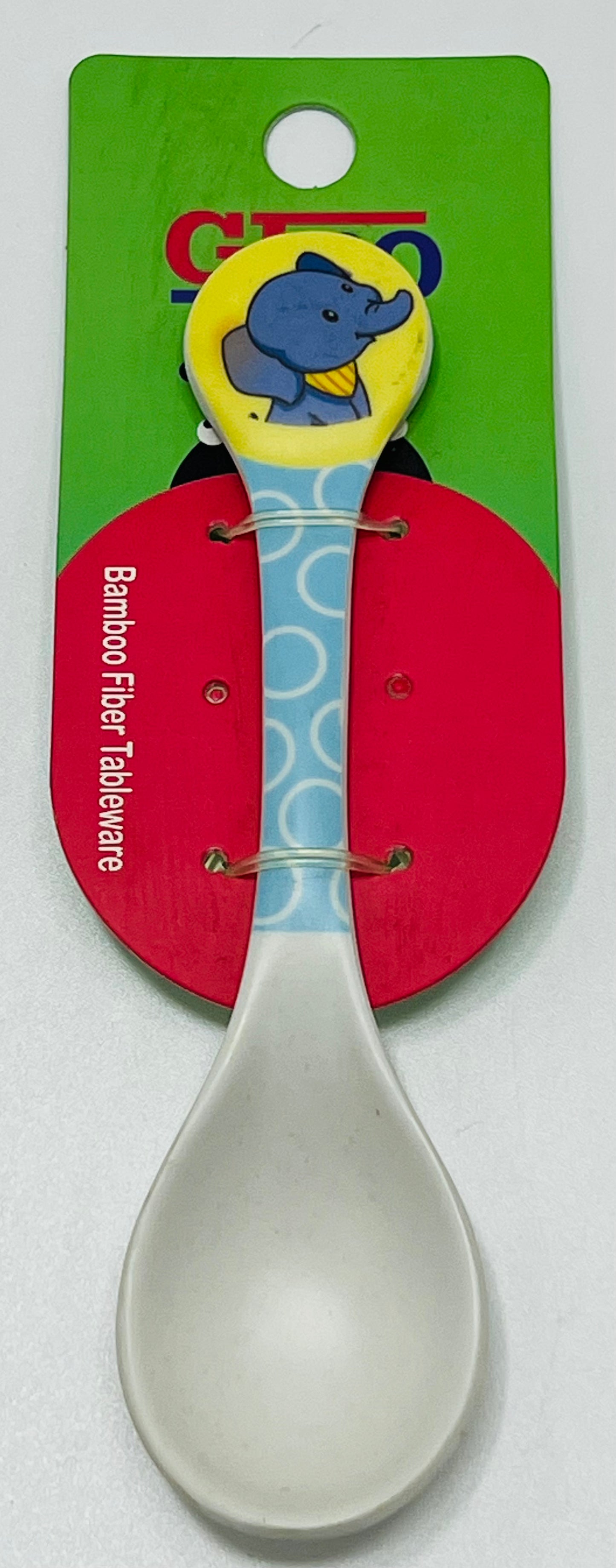 GIBO Bamboo Fiber Kids Spoon with Elephant Design