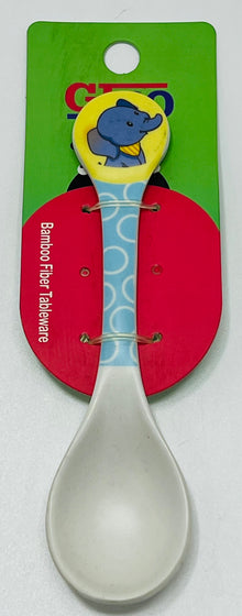 GIBO Bamboo Fiber Kids Spoon with Elephant Design