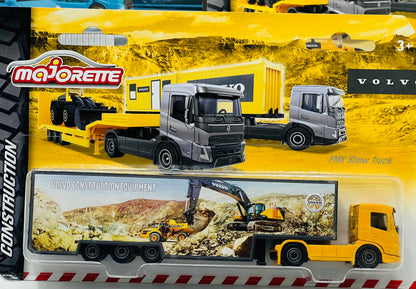 Majorette Volvo Transporter Construction Truck Set – Die-Cast Construction Transport Playset (Age 5+)