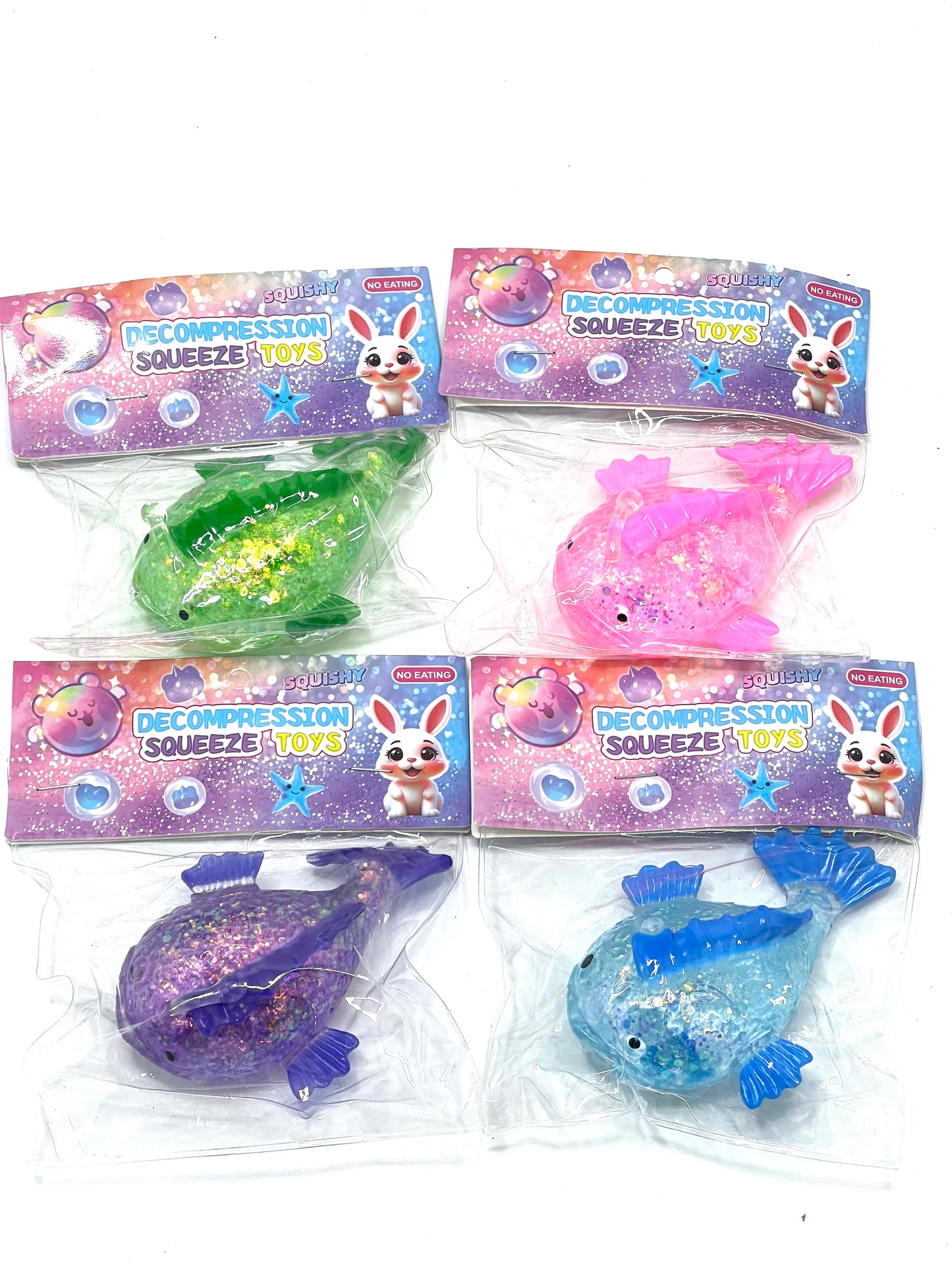 Fish Squishy with Glitter Toy