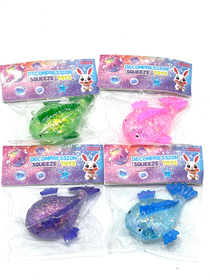 Fish Squishy with Glitter Toy