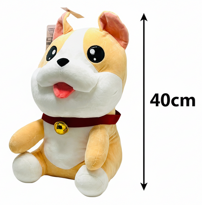 Cute Puppy Dog Plush Soft Toy with Bell Collar – 45cm