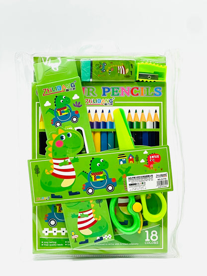 Zhilibang Kids 5-in-1 Art & Stationery Set - 18 Colour Pencils