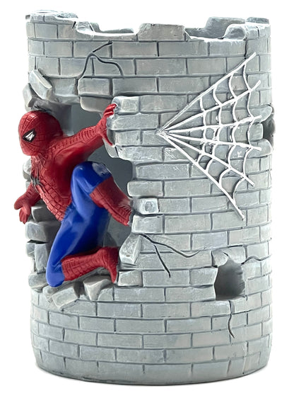 Spider-Man 3D Brick Wall Break Resin Pen Stand – Marvel Desk Organiser