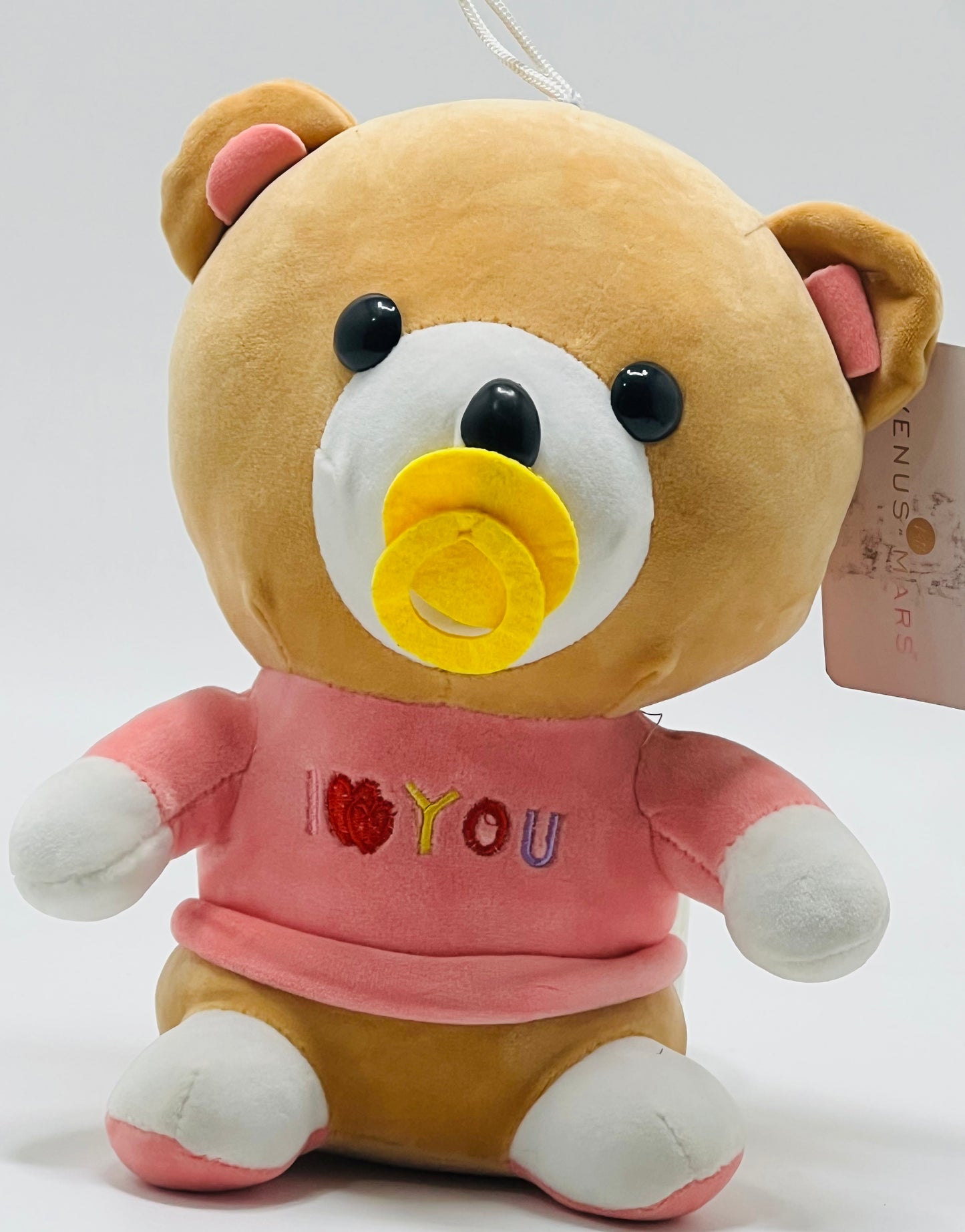 Teddy Bear Plush Soft Toy with Pacifier – 25 cm for Kids