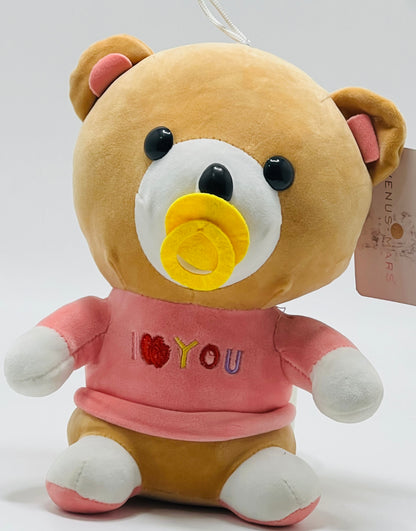 Teddy Bear Plush Soft Toy with Pacifier – 25 cm for Kids