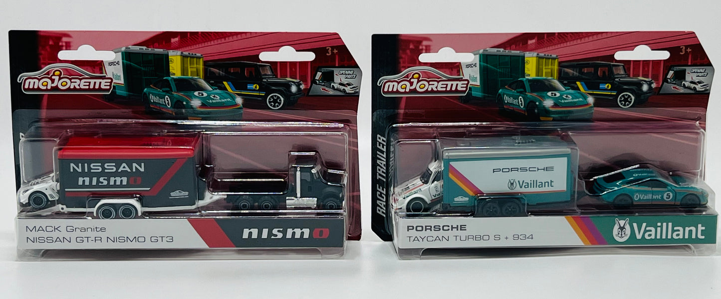 Majorette Race Trailer Assorted – Die-Cast Racing Trailer & Car Set for Kids (Age 3+)