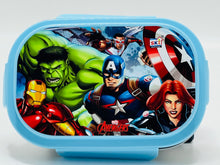 STEEL CARAMEL LUNCH BOX leak proof with avengers, spider man, princess and mickey Minie characters print