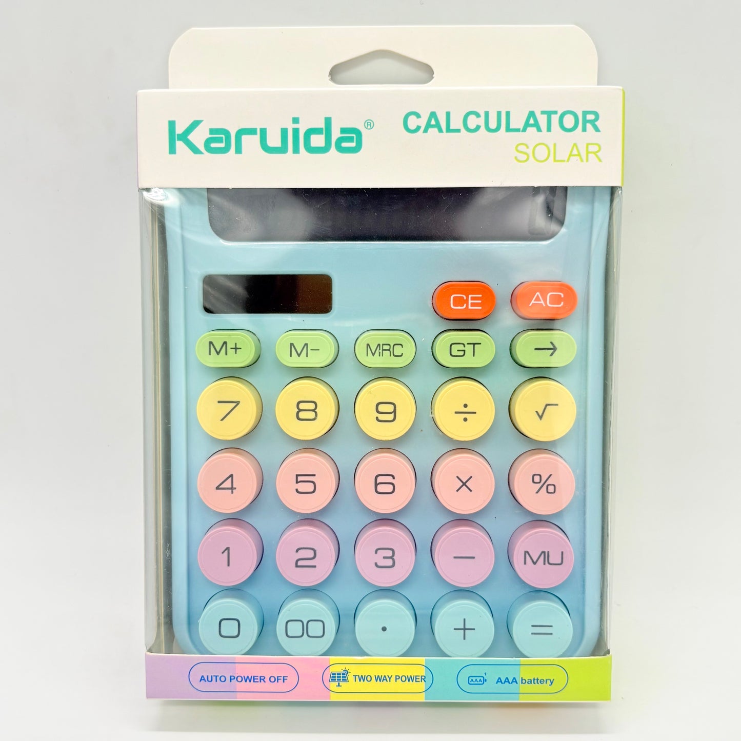 Karuida Large Solar Calculator with Colourful Buttons
