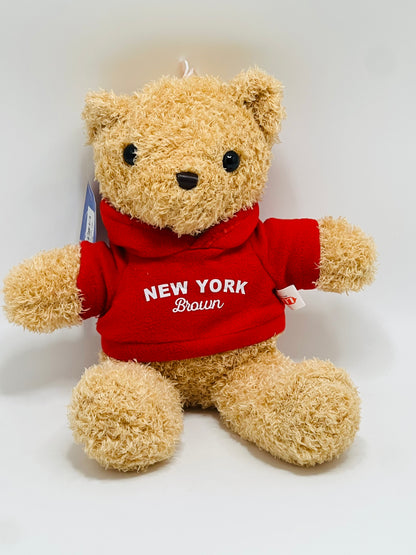 Luxurious Polish teddy bear doll with red t-shirt and rose fabric