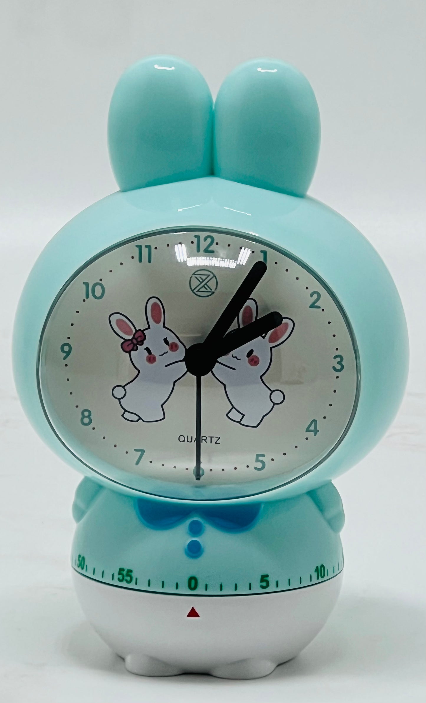 Rabbit-Shaped Kids Alarm Table Clock with timer – Round Design (Age 3+)