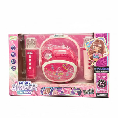 Karaoke  Speaker with 2 Wireless Microphone - Pink