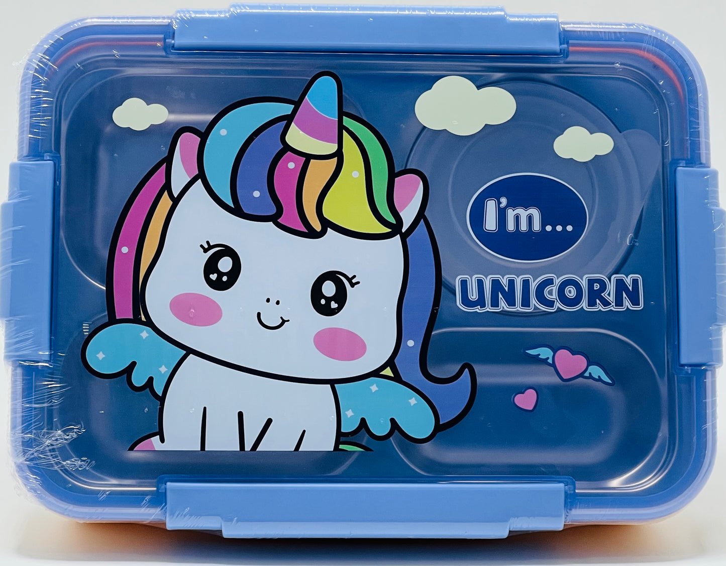 4-Section Stainless Steel Kids Lunch Box – Cute Character Print Tiffin