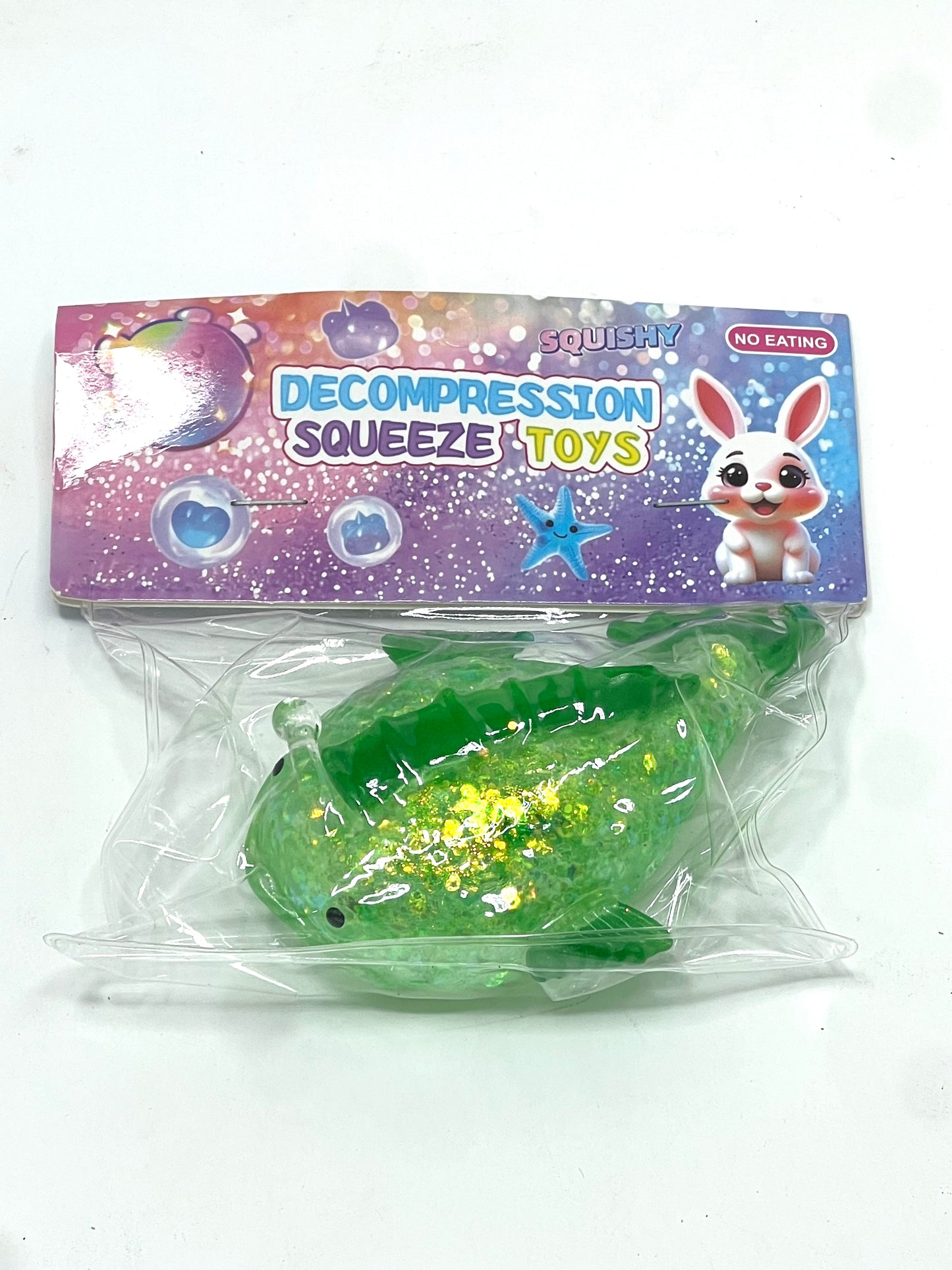 Fish Squishy with Glitter Toy