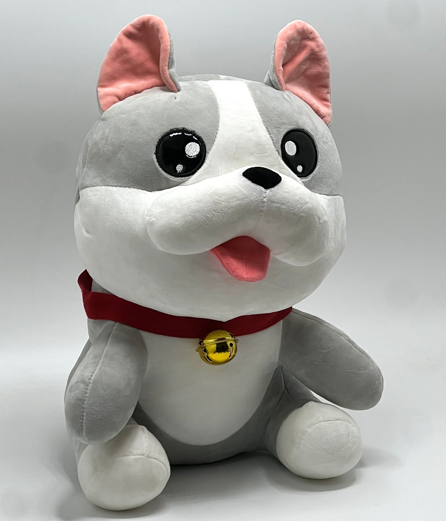 Cute Puppy Dog Plush Soft Toy with Bell Collar – 45cm