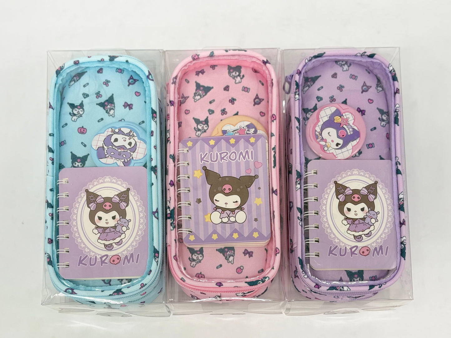 Kuromi Soft Pencil Pouch with Mini Dairy and Kuromi tag