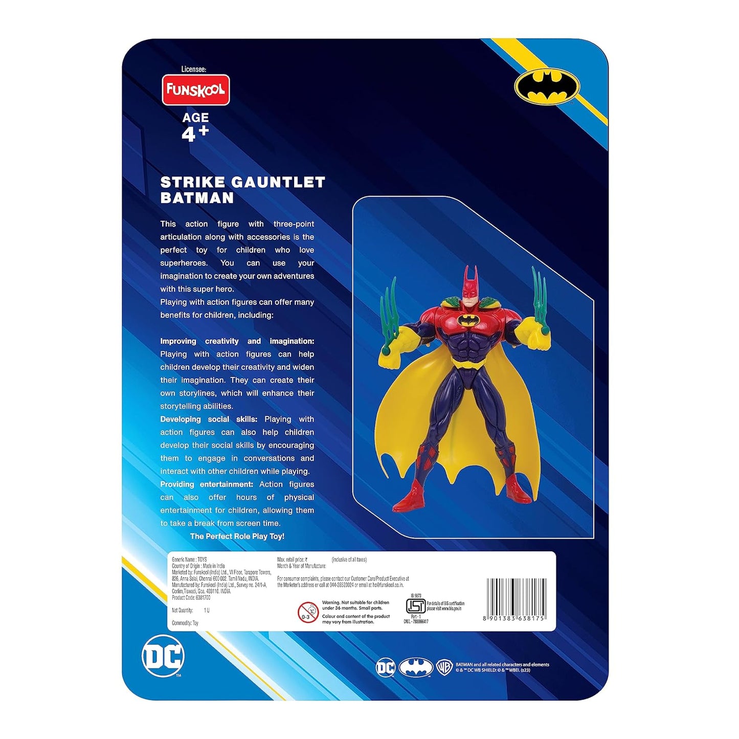 Strike Gauntlet Batman,Classic Action Figures with Articulation,6 Inches,Collectible,for 4 Year Old Kids and Above,Toy