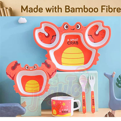 Bamboo Fibre Crab Kids Feeding Set 5 Piece