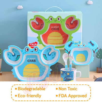 Bamboo Fibre Crab Kids Feeding Set 5 Piece