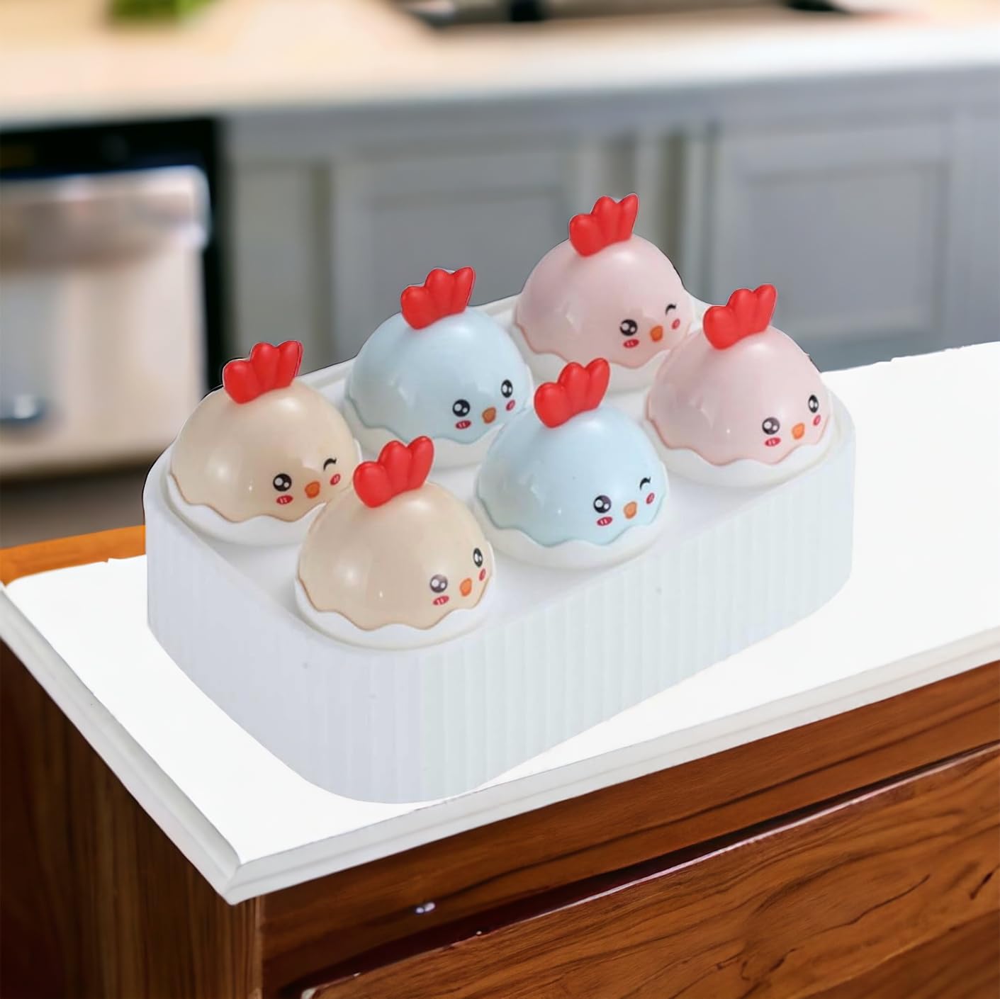 Ice Cream Mould | Cute Chicken ice Candy Mould (Pack of 6) (CT-01) Assorted