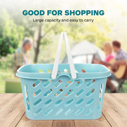 Toyvian Kids Plastic Shopping Basket with Handle