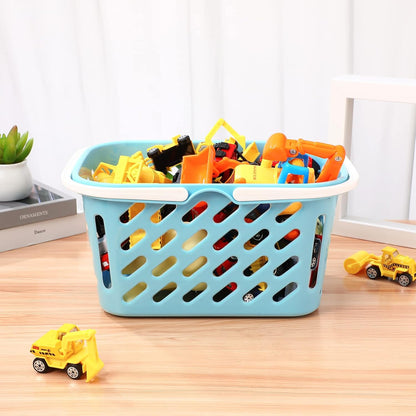 Toyvian Kids Plastic Shopping Basket with Handle