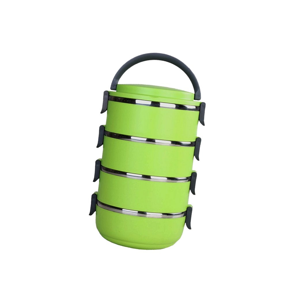 4 Layers Stainless Steel Thermal Insulated Lunch Box Food Container Green|Lunch Containers| Lunch Containers
