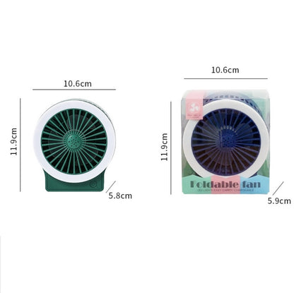 USB Charging Folding Fan With Lamp Student Bedside Table Fan With Mobile Phone Holder(Starry Sky)