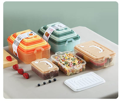 Fresh Plastic Storage Container Set of 3 Durable Microwavable Storage Box 2350 ML, 1500 ML, 850 ML, 450 ML (Assorted Colour)