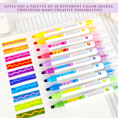 Shoppertize Skyglory Double Side Watercolour Brush Pen Set, Aquarelle Brush Pen - Set of 24(Glass)