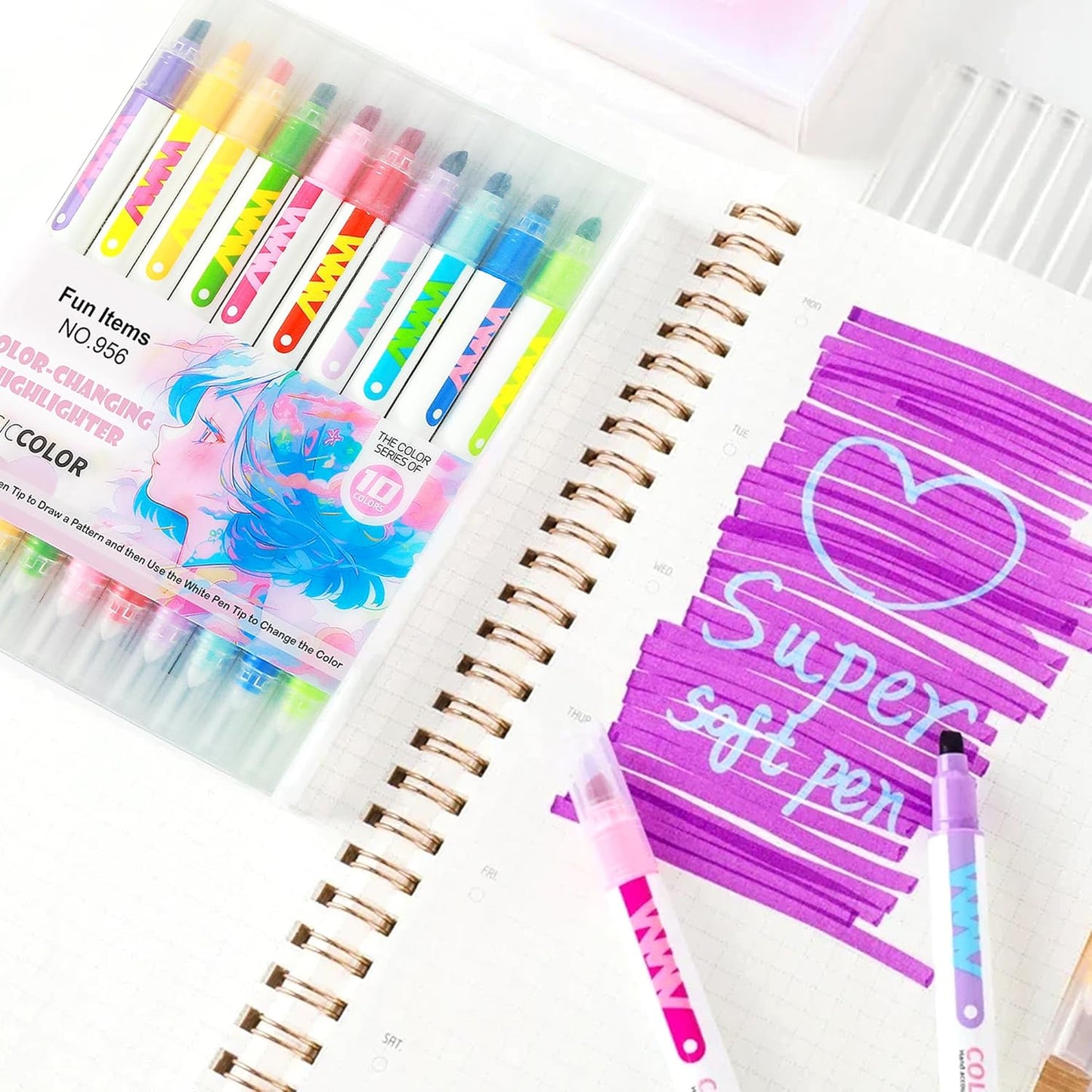 Shoppertize Skyglory Double Side Watercolour Brush Pen Set, Aquarelle Brush Pen - Set of 24(Glass)