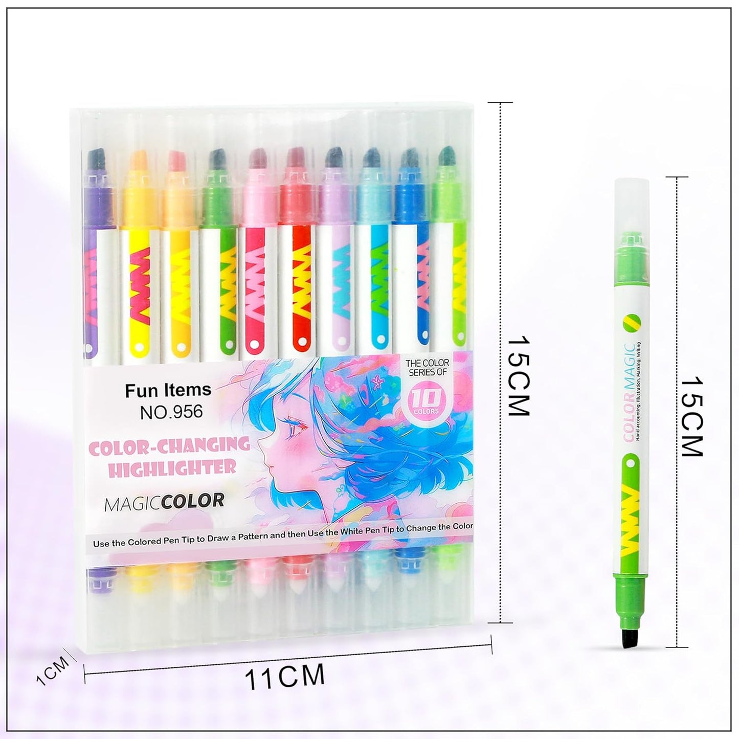 Shoppertize Skyglory Double Side Watercolour Brush Pen Set, Aquarelle Brush Pen - Set of 24(Glass)