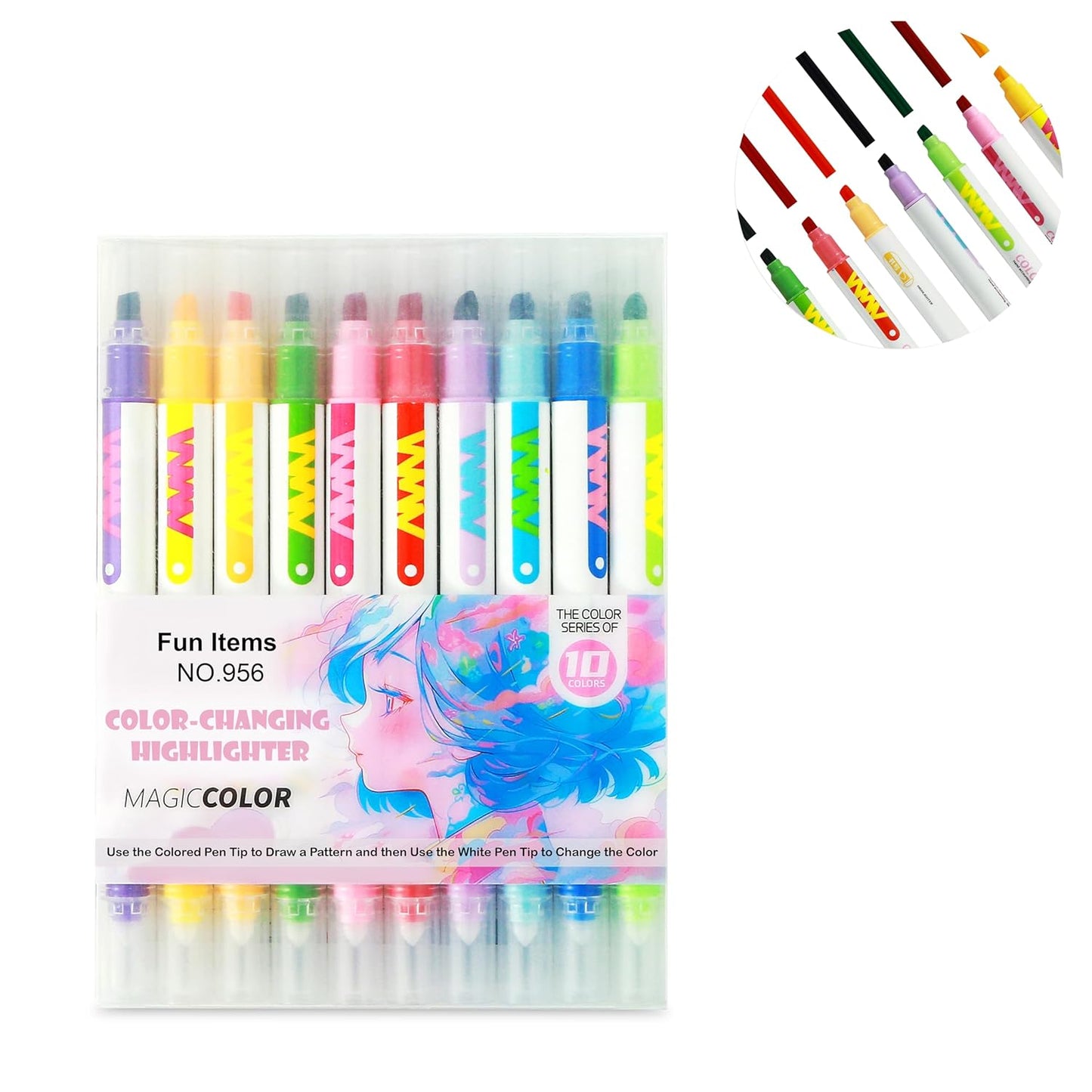 Shoppertize Skyglory Double Side Watercolour Brush Pen Set, Aquarelle Brush Pen - Set of 24(Glass)