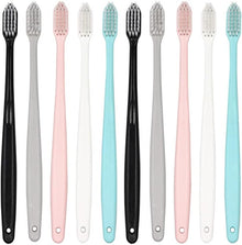 10pcs Toothbrush Soft Adult Bamboo Charcoal Deep Cleaning Teeth Whitening Nano Brush Antibacterial Reusable Oral Care Tool