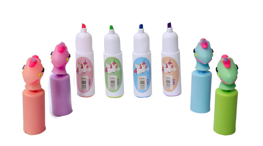 TECHNOCHITRA 3D Face Unicorn Sketch Highlighter Colors Set of 4 for Kids