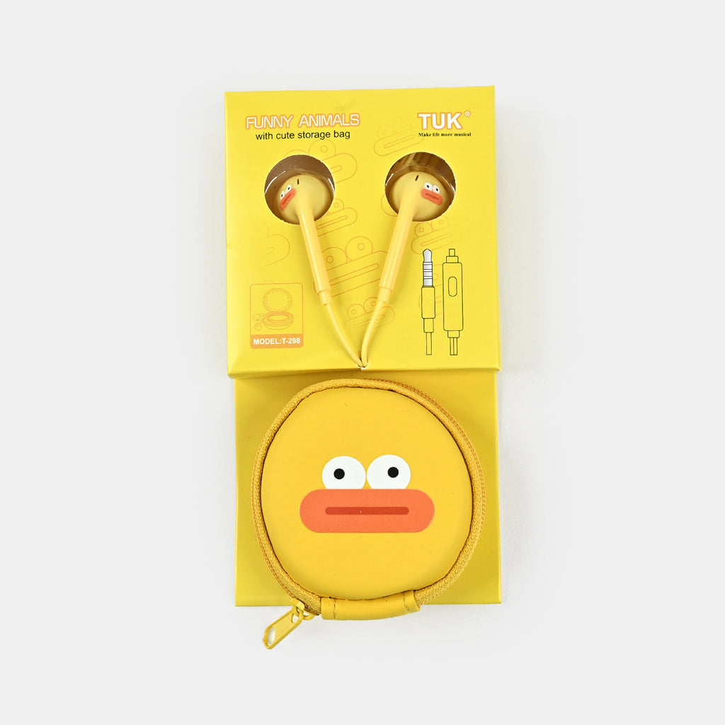 Cute Duck Earphones with Animal Storage Case - Funny Animals Series