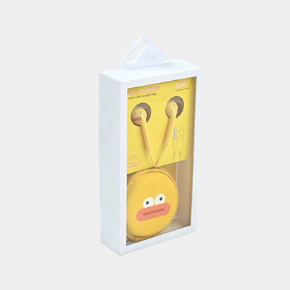 Cute Duck Earphones with Animal Storage Case - Funny Animals Series