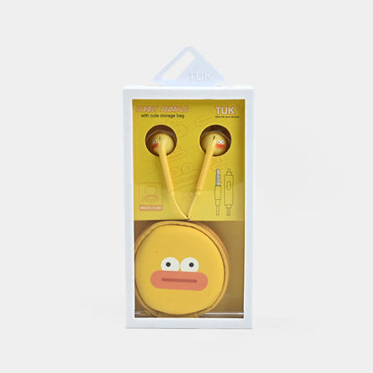 Cute Duck Earphones with Animal Storage Case - Funny Animals Series