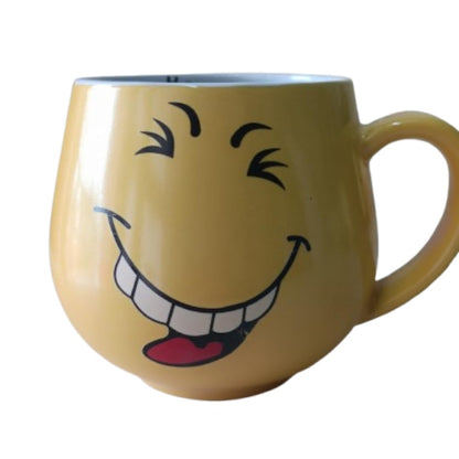 Ceramic Coffee Mug | Smiley Emoji Cup | 380 ml | Drinkware for Home Office Tea Milk | Gift for Loved Ones |Smile Cup | Microwave and Dishwasher Safe (Cute Face) |