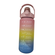 4 in 1 Water Bottle with Motivational Time Marker, Leakproof Durable BPA Free Non-Toxic Water bottle for office, gym, school (Multi color) with free peel & stick toy