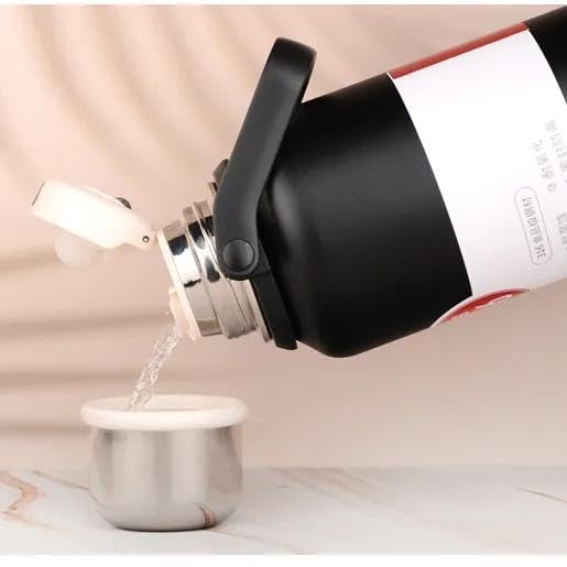 Water Bottle Hot And Cold, Stainless Steel Airtight Thermos Insulated,Bpa-Free Hot And Cold Water Bottle, Office, Travel, Gym, Sport, Yoga (1200 Ml, Black)