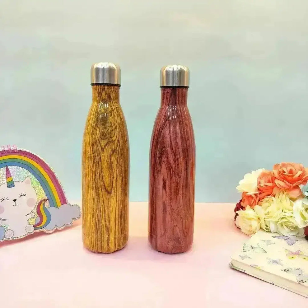 Gibo Wooden Finish Insulated Stainless Steel Water Bottle 500ml