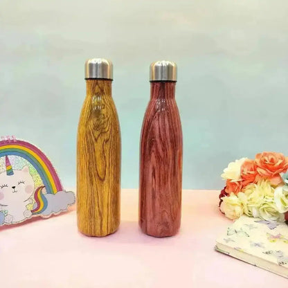Gibo Wooden Finish Insulated Stainless Steel Water Bottle 500ml