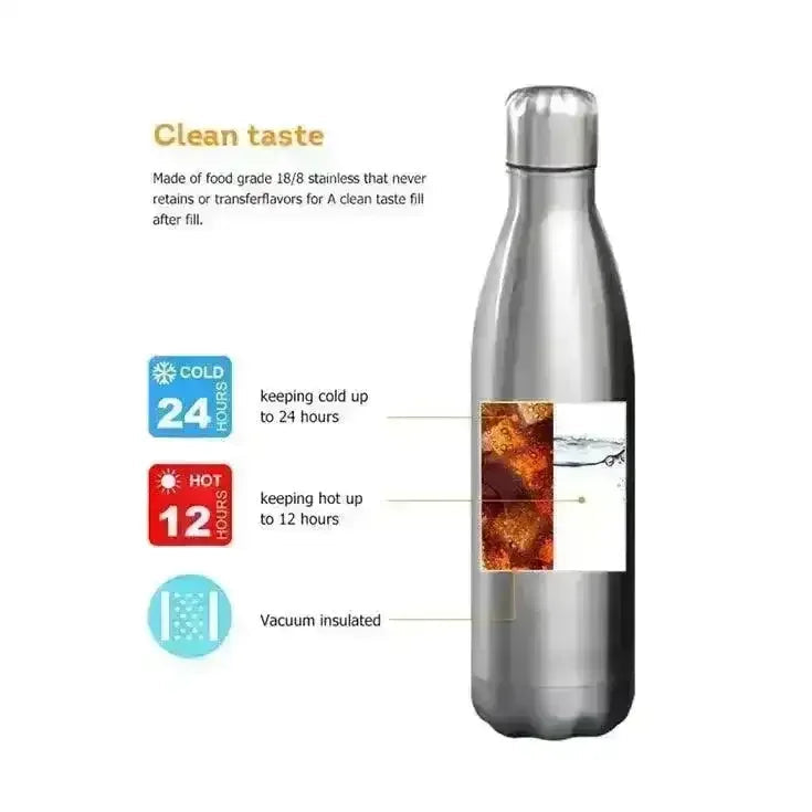 Gibo Wooden Finish Insulated Stainless Steel Water Bottle 500ml